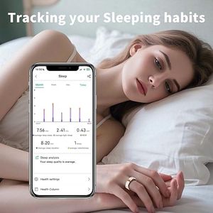 Anneau intelligent de santé en acier inoxydable plaqué <span class=keywords><strong>or</strong></span> 18 carats, unisexe, suivi du sommeil, moniteur de fréquence cardiaque/d'oxygène sanguin, bracelet de fitness - Product Image 2