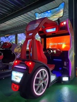 Máquina recreativa de carreras con movimiento operada con monedas, simulador de conducción de plástico y metal para centros de entretenimiento y juegos (FEC)