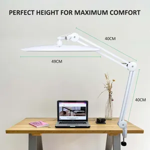 LED Task <b>Desk</b> Lamp 19 Inches Metal Swing Arm Eye-Caring Lash Extensions Lamp 117PCS LEDs for <b>Nail</b> Crafts Reading Head Work Lamp - Product Image 4
