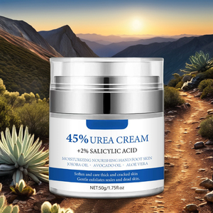 Crème de massage à l'huile de lavande et à l'urée, marque privée OEM, pour adoucir et hydrater les talons gercés, les mains sèches, les coudes exfoliés et les genoux rugueux - Product Image 1