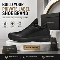 Sneakers pour hommes avec logo personnalisé, hauteur accrue de 7 cm, chaussures décontractées à talon invisible, marque privée OEM