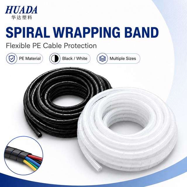 PE Spiral Wrapping Band Large Diameter Cable Protector for Construction Machinery and Industrial Hose Protection