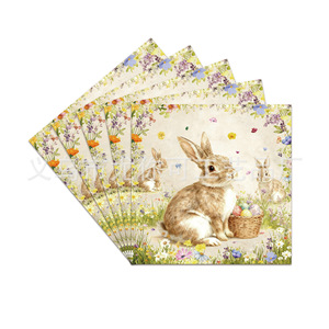 <b>Easter</b> Bunny Floral Party Supplies Disposable Tableware Kit Plates Napkins <b>Cups</b> Cutlery Set for Spring Celebration - Product Image 4