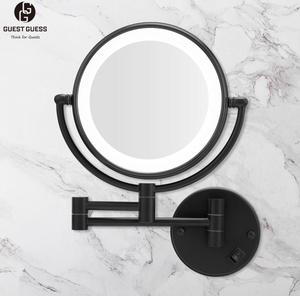 Miroir cosmétique grossissant mural double face de 8 pouces pour la lumière de salle de bain d'hôtel Led petit miroir de maquillage - Product Image 6