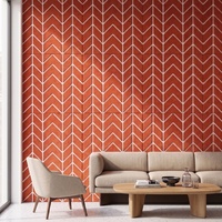 Autocollants muraux décoratifs en feutre PET à motif chevrons pour salon, chambre, chambre d'enfant, bureau à domicile