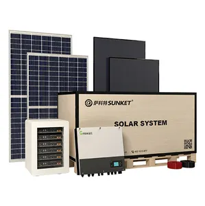 Sunket نظام الطاقة الشمسية نظام طاقة شمسية منزلي 10KW 15KW 20KW 25KW 30KW خارج الشبكة الهجين نظام الطاقة الشمسية