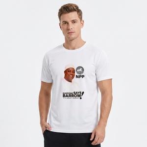 <span class=keywords><strong>เสื้อ</strong></span>ยืดสีขาวสำหรับผู้ชายราคาถูกพร้อมโลโก้ดีไซน์100เปอร์เซ็นต์โพลีเอสเตอร์สำหรับการโปรโมทแคมเปญประชาธิปไตย - Product Image 1