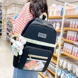 Guiyubag Pink <b>Backpack</b> 15 Inches <b>Lightweight</b> School Bag For Girls Campus Study <b>Backpack</b> With Zipper Pocket And Detachable Strap - Product Image 3