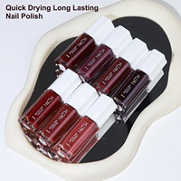 Vernis à ongles KUDAN rouge vin brillant à base d'eau, facile à retirer, sans lampe, séchage rapide, non toxique, pour manucure DIY à domicile, certifié UE, vente en gros