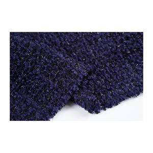 Tissu en tweed fantaisie de qualité supérieure fabriqué en Corée, bleu marine foncé-noir, tissage fantaisie pailleté, OEM & ODM, textile tissé sur mesure - Product Image 5