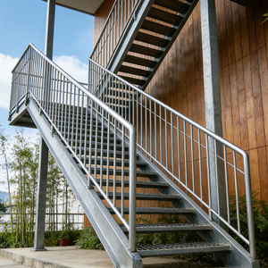 Marches d'<span class=keywords><strong>escalier</strong></span> en acier galvanisé de haute qualité, surface antidérapante, <span class=keywords><strong>escalier</strong></span> en métal extérieur pour usage industriel et commercial - Product Image 1