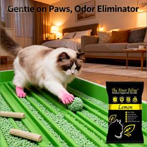 Litière pour chat en tofu DongnaiPETS - Biodégradable, écologique, en bois de pin et amidon de maïs, parfum lavande, agglomération rapide, hautement absorbante - Product Image 1