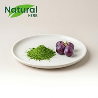 Nouvelle poudre de matcha aromatisée au raisin - Mélange de matcha naturel avec arôme fruité rafraîchissant - Boîte en vrac pour les lattes, les smoothies et la pâtisserie