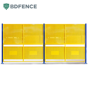 Clôture de sécurité d'atelier personnalisable, cloison industrielle, clôtures perforées, acier à faible teneur <span class=keywords><strong>en</strong></span> carbone galvanisé, anti-rouille, barrière modulaire - Product Image 6
