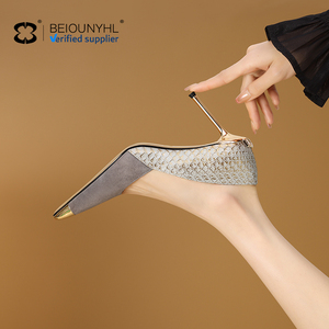 Escarpins gris sexy à talon fin et bout pointu, style serpent, grande <span class=keywords><strong>taille</strong></span> européenne et américaine, pour soirée en boîte de nuit - Product Image 5
