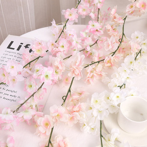 Guirlande artificielle de fleurs de cerisier Hanxi, 180 cm, fleurs en soie, décoration suspendue pour mariage, salon - Product Image 4
