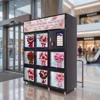 Distributeur Automatique de Fleurs de Luxe 24h/24 avec Écran Tactile 15,6'' et 8 Portes pour la Conservation des Fleurs Fraîches, Idéal pour les Places Publiques