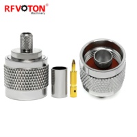 Konektor Koaksial RF Tipe N Male Crimp Solder Non Solder Pin Terminal Plug Kompatibel dengan Kabel Koaksial LMR240 RG8X H155 RG59