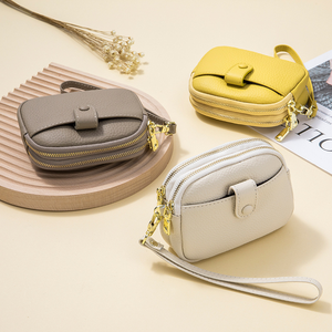 New Mini Cô Gái Ví Ví Của Phụ Nữ Da Công Suất Lớn Đôi Dây Kéo Lưu Trữ Túi Đa Chức Năng Ví Nhỏ Túi Xách - Product Image 1