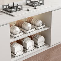 Étagère de rangement coulissante moderne Coovens en acier inoxydable, étanche, pour armoire de cuisine, pour assiettes et vaisselle