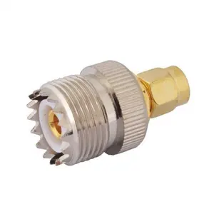 Conector Coaxial de latón completo, SMA macho a UHF hembra, Conector recto so239