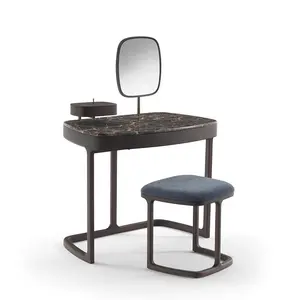 Italiano Luxo Design Quarto Móveis Madeira Dressing Table Alta Qualidade Sólida Ferro S1 Personalizado Dresser Quarto Espelho