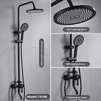 Ensemble de robinet de salle de bain à grande douche à haute pression en laiton poli à poignée unique motif doux multifonctionnel pour le ménage