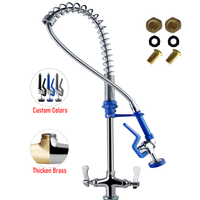 Robinet de cuisine en laiton robuste avec douchette extractible, robinet de lavabo à montage sur pont contemporain, pulvérisateur industriel pour cuisine commerciale