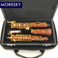 MORESKY Professional Customizable C Key Oboe Semi/Fulli Automatic Rosewood Mopane Style Cupronickel Gold-plated S16