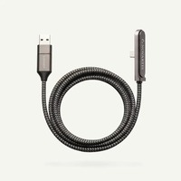 Transfer Data Dual Input Paduan Seng Berpatent 360 °   Penyangga Ponsel Lipat Putar 2-in-1 dengan Kabel Pengisian Cepat 240W Teranyam