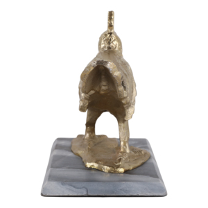 Scultura di uccello in metallo con base in marmo, ornamento decorativo per mensole e tavolini da caffè - Product Image 5