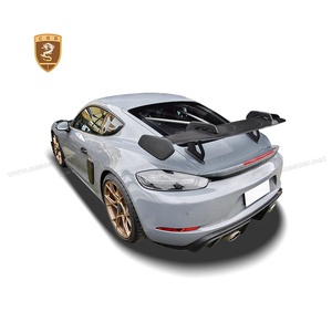 Pare-chocs avant en fibre de carbone sec Spoiler arrière Embouts d'échappement Couvre moteur Bodykit pour Porsche 718 <span class=keywords><strong>Cayman</strong></span> Upgrade to GT4RS Body Kit - Product Image 2