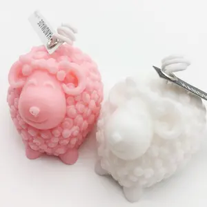Wholesale Custom Holiday Gifts Candles Merry Christmas Sheep Shape Handmade Scented Candle