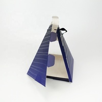 Boîte pliante en papier pyramide de haute qualité avec fenêtre et poignée en corde pour emballage cadeau d'événement de fête d'anniversaire de mariage