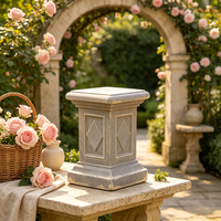 Support de Présentation Colonne Décorative Rétro en Résine Irrégulière Style Jardin, Peint à la Main, Fait Main, Décoration d'Intérieur Architecturale