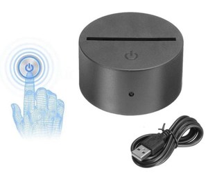 Đế Đèn LED Cho Đèn Ngủ Led 3D Đế Đen Acrylic ABS 3 Màu Trắng Ấm Áp Đế Cảm Ứng - Product Image 2