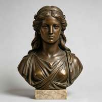 Buste de déesse grecque antique en bronze pour intérieur, sculpture métallique de personnage féminin occidental, décoration de luxe pour hall de musée