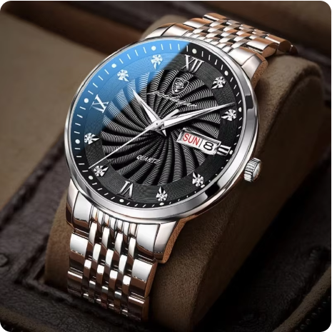 POEDAGAR 827 Fashion Original Brand Watches Stainless Steel Leather Waterproof Luxury Sports Quartz Wristwatches for Men Reloj