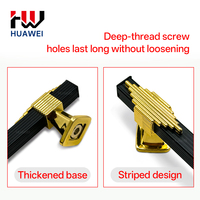 Poignée de tiroir HUAWEI noire en aluminium cannelé avec base en plastique décorée or pour armoire, placard et porte de cuisine