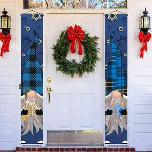 Drapeau de Hanouka en couplets lumineux, forme rectangulaire, rideau de <span class=keywords><strong>porte</strong></span> festif, décoration de fête, fond <span class=keywords><strong>photo</strong></span>, ambiance festive - Product Image 2