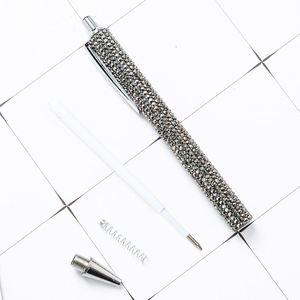 Stylo publicitaire en métal à paillettes, recouvert de diamants, avec pointe à bille et mécanisme de pression, idéal pour les cadeaux (vente en gros) - Product Image 4