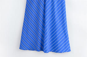 GX8700 Moda Estate 2025 <span class=keywords><strong>Abbigliamento</strong></span> <span class=keywords><strong>Boutique</strong></span> Donna Abiti Lunghi Casual con Scollo a O e Stampa a Righe - Product Image 5