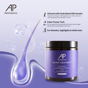 AP Factory Salon Private Label Silver Brightening Purple Shampooing Après-shampooing Masque capillaire Ensemble de soins capillaires en mousse <span class=keywords><strong>pour</strong></span> <span class=keywords><strong>cheveux</strong></span> blonds - Product Image 3