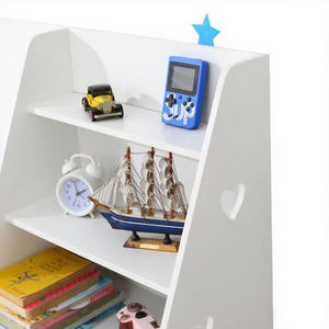 Estantería de madera de 4 niveles para niños, estantería de eslinga, estante de almacenamiento para bebés, organizador de libros para niños, exhibición de libros frontal para niños pequeños - Product Image 3