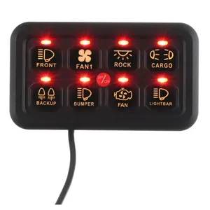Kits de sistema de relés de Control de Panel de interruptores LED Universal para coche, 12V, Panel de Control de circuito táctil de 8 bandas para coche, barco, UTV, ATV, SUV
