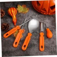 7-delige professionele Halloween-pompoen snijset van roestvrij staal, doe-het-zelf gereedschap voor Jack O'Lantern en feestcadeaus