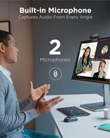 Webcam 4K dengan mikrofon 12MP USB, kamera Web komputer dengan Remote kontrol