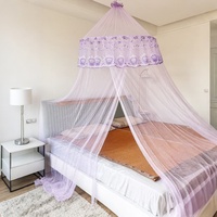 Moustiquaire pliable de luxe avec bordure en dentelle, grand modèle, pour lit Queen Size, convient à toutes les tailles, utilisation estivale à domicile pour enfants