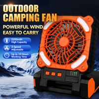 Ventilateur de camping solaire 4 vitesses avec LED et protection anti-moustiques, ventilateur de tente rechargeable et étanche à longue autonomie pour usage extérieur