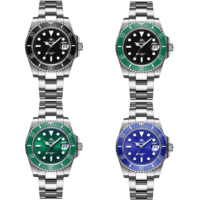 Montre mécanique de plongée étanche 200m avec logo personnalisé, couronne à vis, lumineuse, en acier inoxydable, OEM ODM